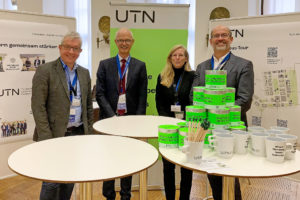 12.10.2022: Gründungs-Chair Prof. Burgard, Gründungspräsident Prof. Hans Jürgen Prömel, Gründungsvizepräsidentin Prof. Isa Jahnke und Kanzler Dr. Zanner im Bayerischen Landtag (Foto: Julia Silber)