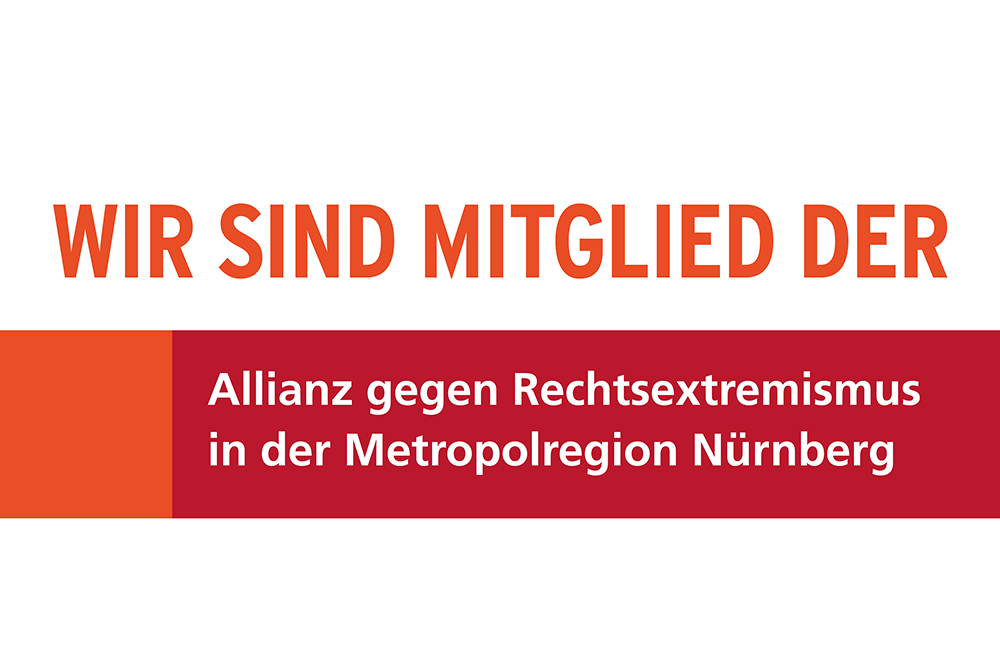 Logo Allianz gegen Rechtsextremismus in der Metropolregion Nürnberg. UTN ist Mitglied.