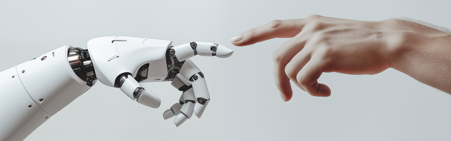 Roboter Hand und Menschliche Hand